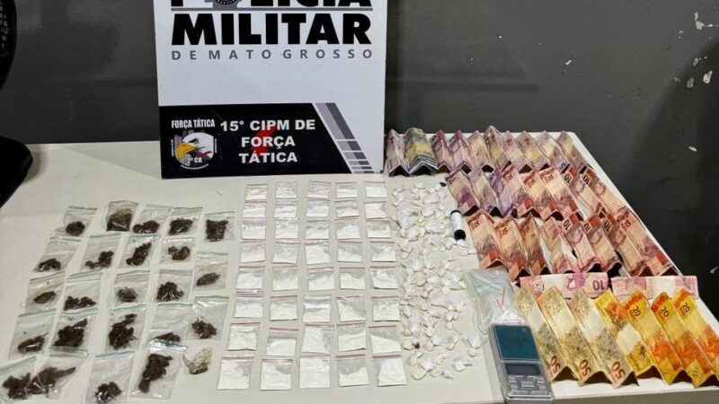 Força Tática prende dois faccionados por tráfico de drogas e apreende 91 porções de entorpecentes