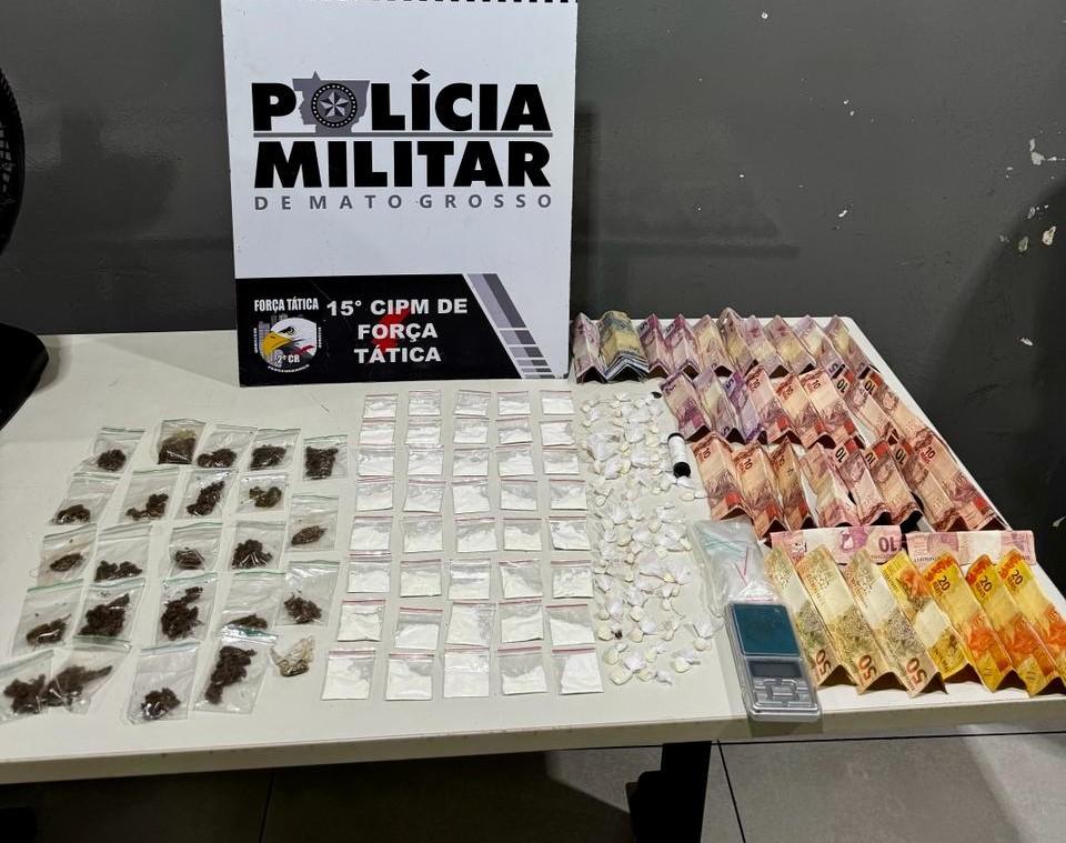 Força Tática prende dois faccionados por tráfico de drogas e apreende 91 porções de entorpecentes
