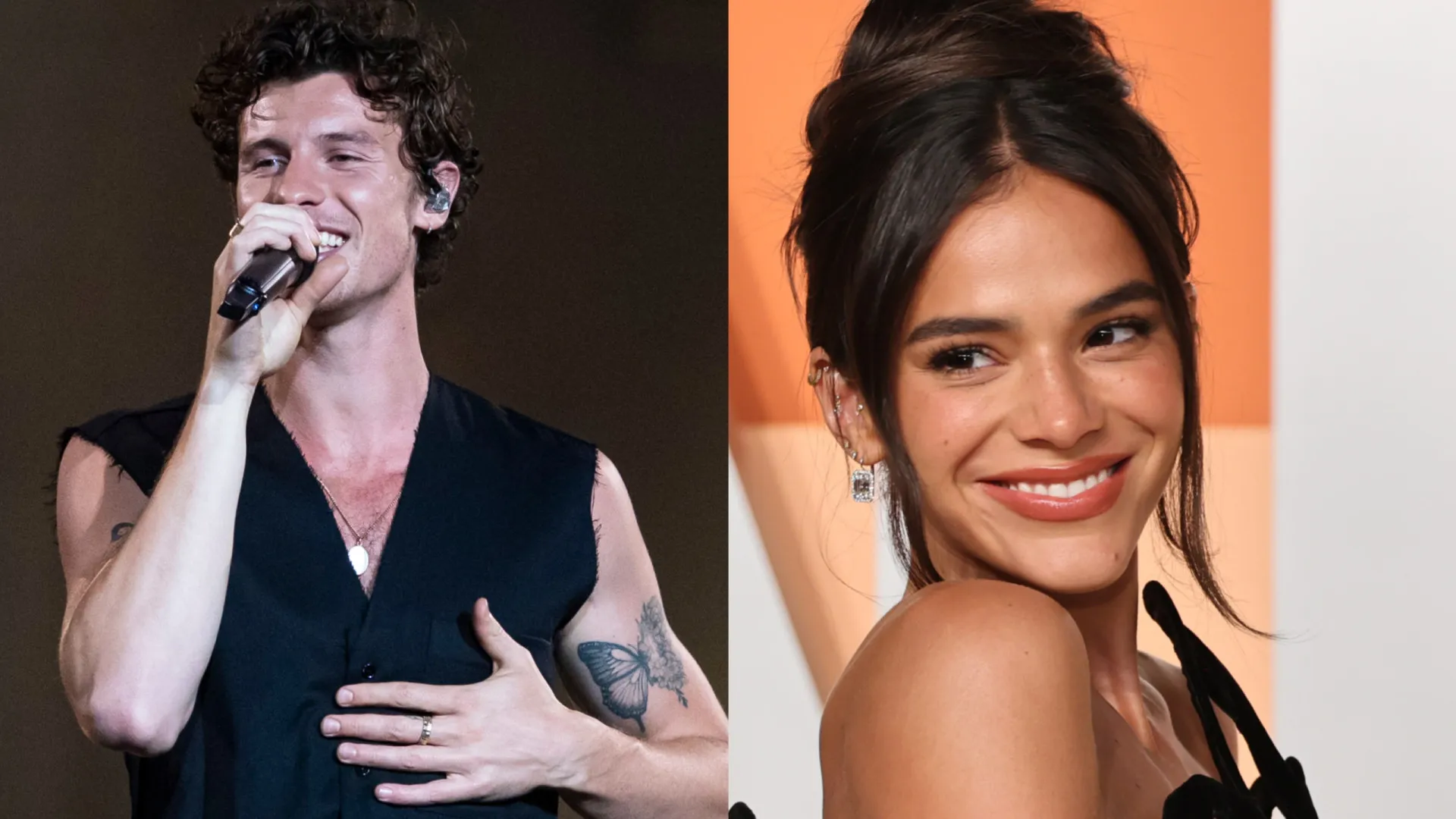 Bruna Marquezine e Shawn Mendes curtem show de Dua Lipa em São Paulo