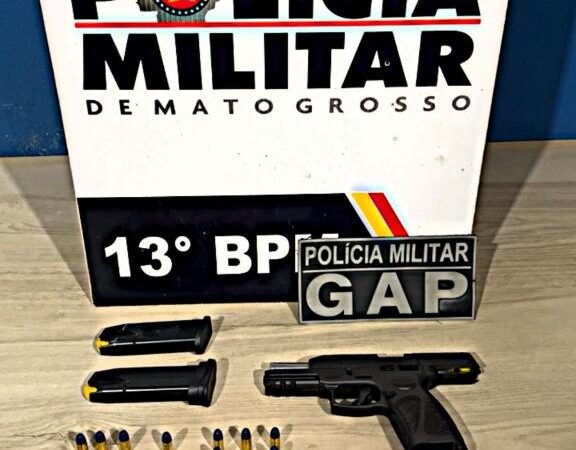 PM prende homem por porte ilegal de arma de fogo em Lucas do Rio Verde