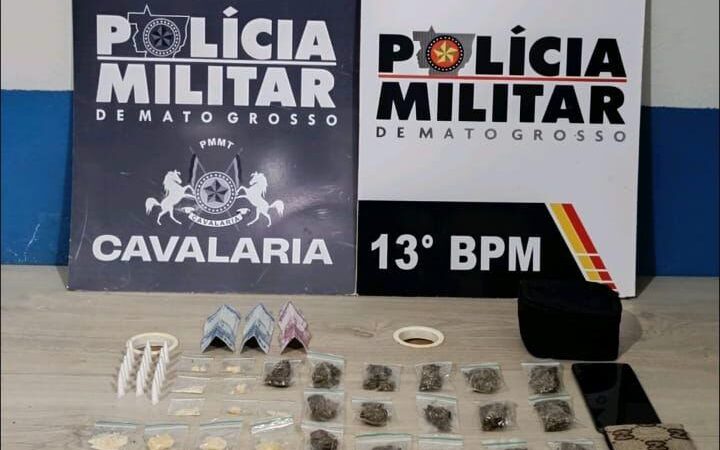 Cavalaria da PM prende homem por tráfico de drogas e apreende 52 porções de maconha e cocaína