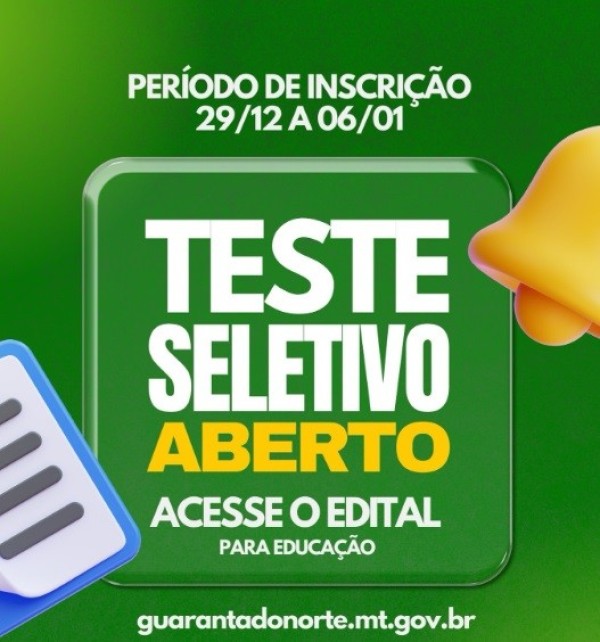 Guarantã do Norte abre novo processo seletivo com oportunidades na educação pública