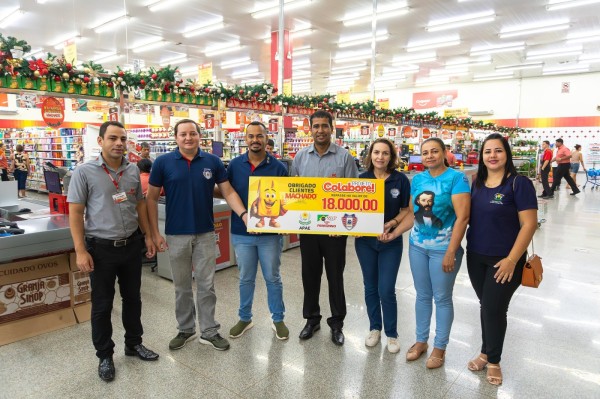 Machado Supermercados e Machadão Atacadista reforça compromisso social e repassa mais de R$ 81 mil a instituições da região