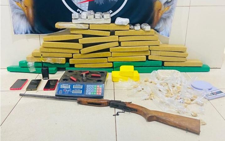 Força Tática apreende 36 quilos de entorpecentes e prende faccionados em zona rural de Vila Rica