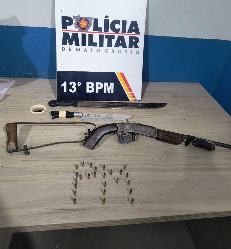 Polícia Militar prende homem por violência doméstica, porte ilegal de arma e ameaça