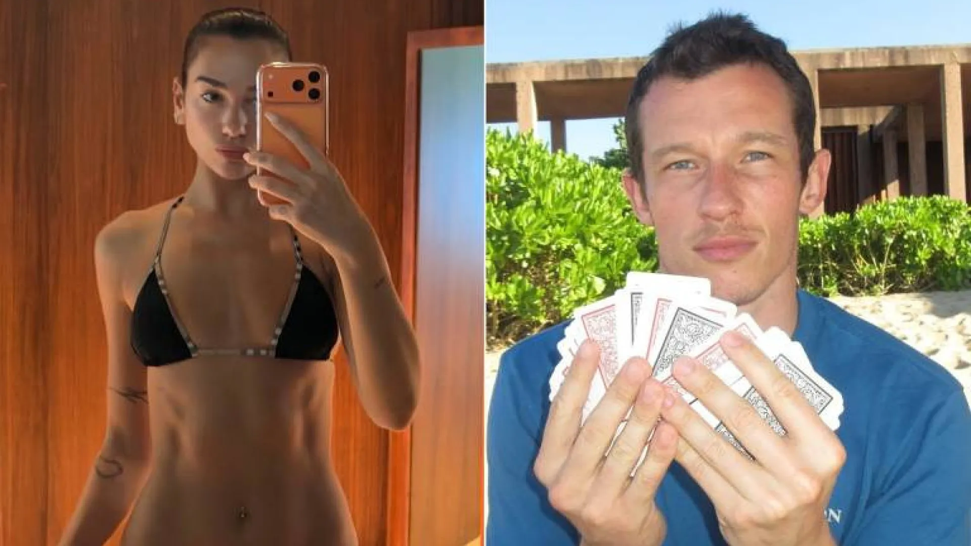 Dua Lipa publica fotos em praia do México ao lado do noivo Callum Turner