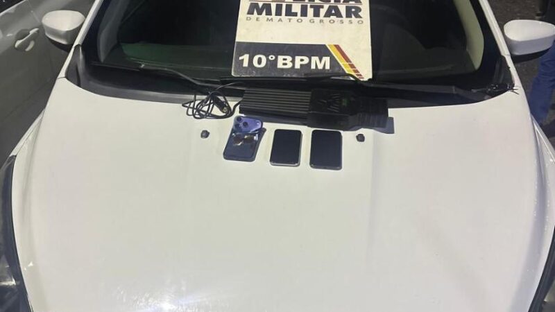Polícia Militar localiza carro roubado e prende quadrilha em flagrante em Cuiabá