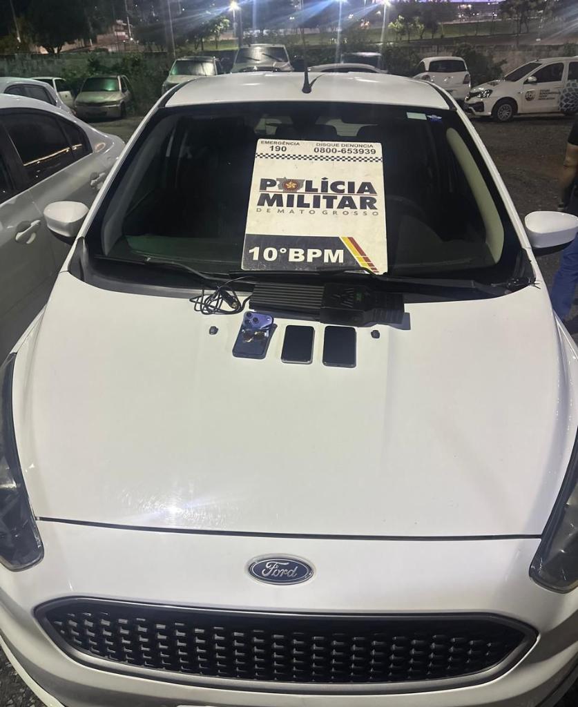Polícia Militar localiza carro roubado e prende quadrilha em flagrante em Cuiabá
