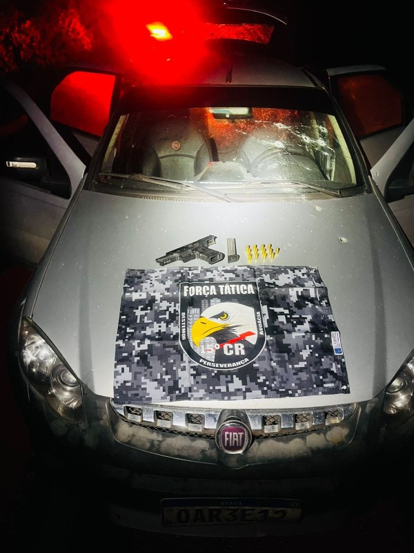 Homem reage a abordagem da Força Tática, é baleado e arma de fogo é apreendida em Guarantã do Norte