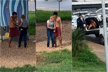 Câmera flagra mulher sendo esfaqueada pelo companheiro em viaduto de Cuiabá