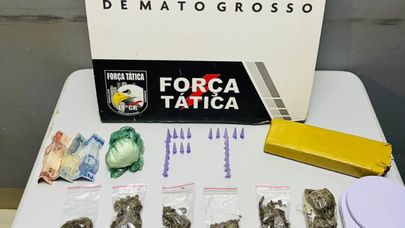 Dois homens são presos pela Força Tática por tráfico de drogas em Nova Mutum