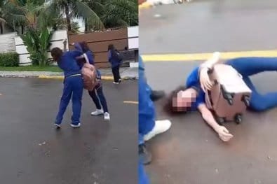 Briga entre adolescente termina com uma desmaiada em frente a escola; vídeo