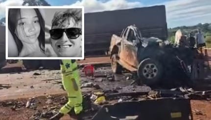 Grave colisão entre caminhonete e veículo de carga mata dois jovens na rodovia BR-163