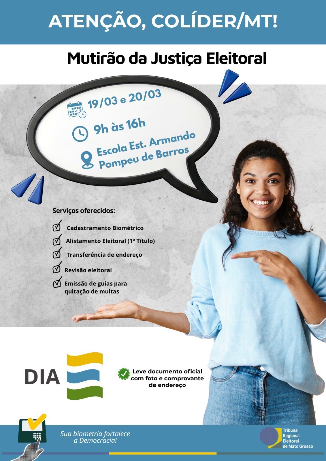 Colíder recebe mutirão da Justiça Eleitoral para regularização do título