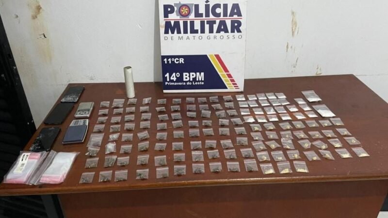 Casal de faccionados é preso com mais de 130 porções de drogas