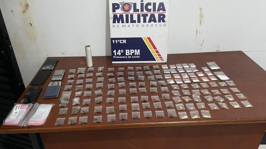 Casal de faccionados é preso com mais de 130 porções de drogas