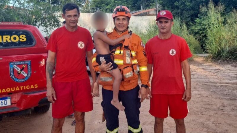 Corpo de Bombeiros localiza criança de três anos desaparecida em área de mata