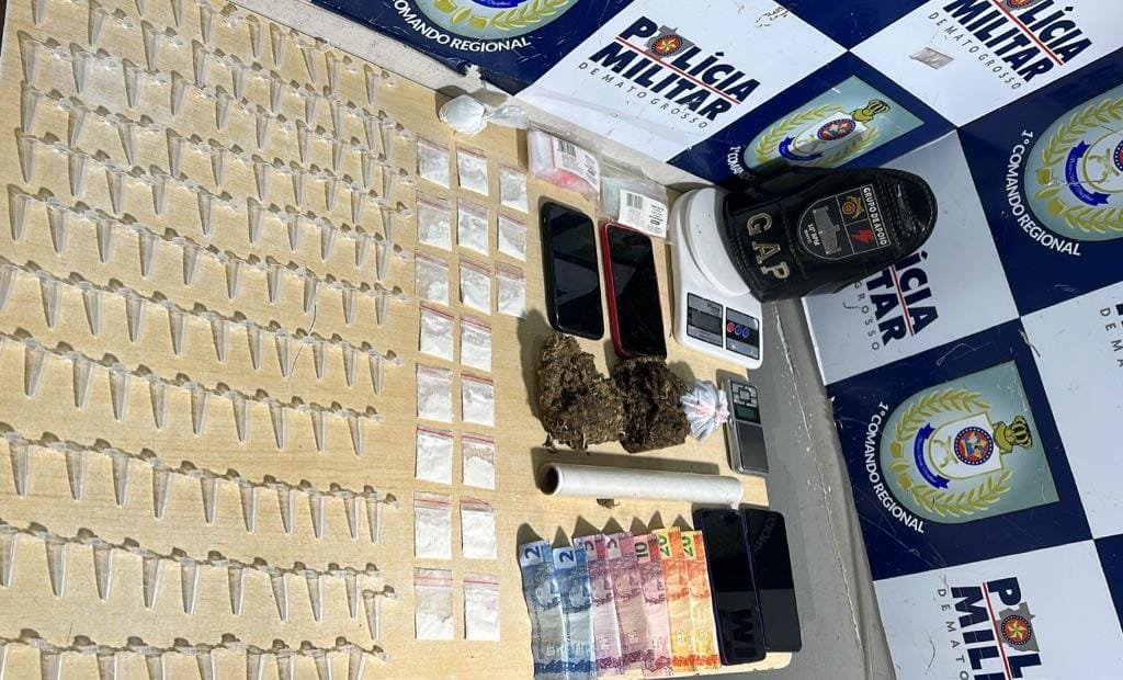 Três são presos pela Polícia Militar em Cuiabá suspeitos por tráfico ilícito de drogas