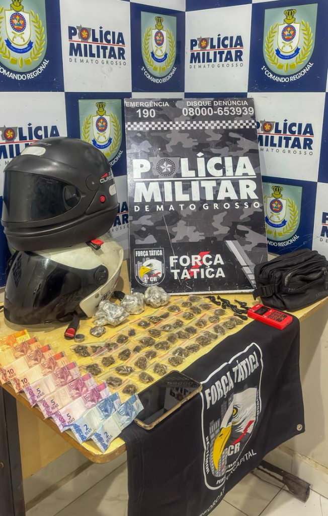 Força Tática prende homem com 84 porções de drogas em Cuiabá