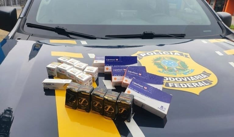 PRF apreende anabolizantes e canetas emagrecedoras durante fiscalização na BR-163 em MT