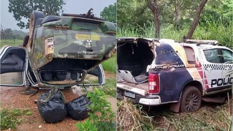 Duas viaturas capotam na rodovia BR-070 em menos de meia hora após chuva