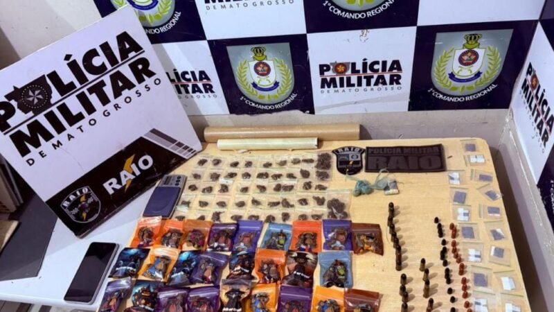 Companhia Raio prende dois homens com drogas e munições em Cuiabá