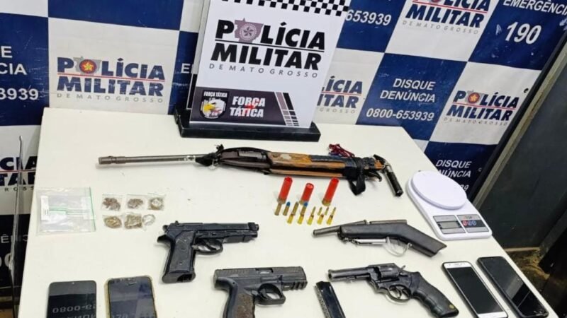 Após roubo, bandido é baleado em confronto com Força Tática e preso com três comparsas