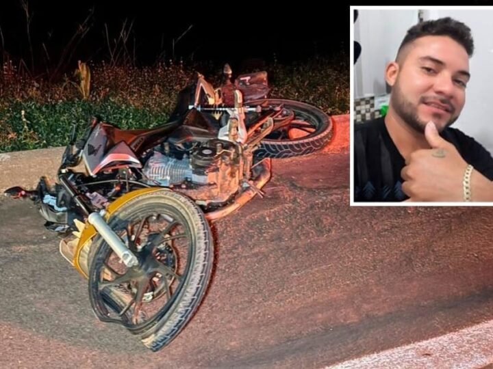 Motociclista atinge vaca solta em rodovia e morre em Mato Grosso; passageira fica ferida