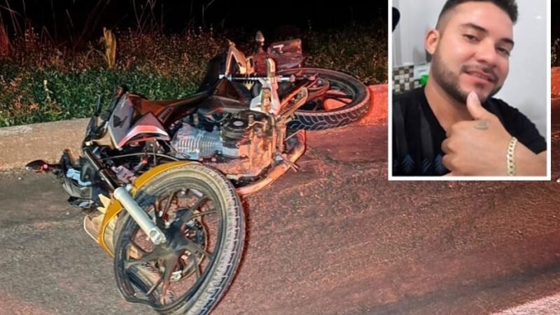 Motociclista atinge vaca solta em rodovia e morre em Mato Grosso; passageira fica ferida