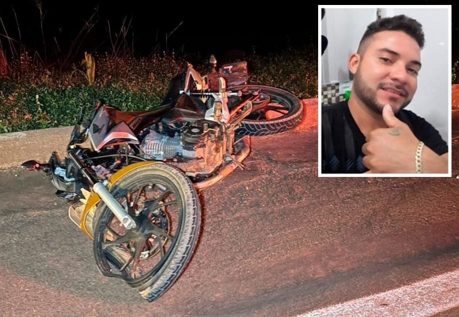Motociclista atinge vaca solta em rodovia e morre em Mato Grosso; passageira fica ferida