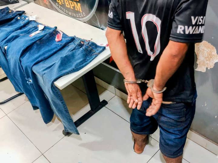 GM recupera produtos e prende bandido por furto de loja no centro de Várzea Grande