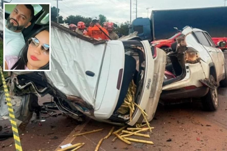 Casal que morreu em grave colisão entre Jeep Compass e caminhão é identificado
