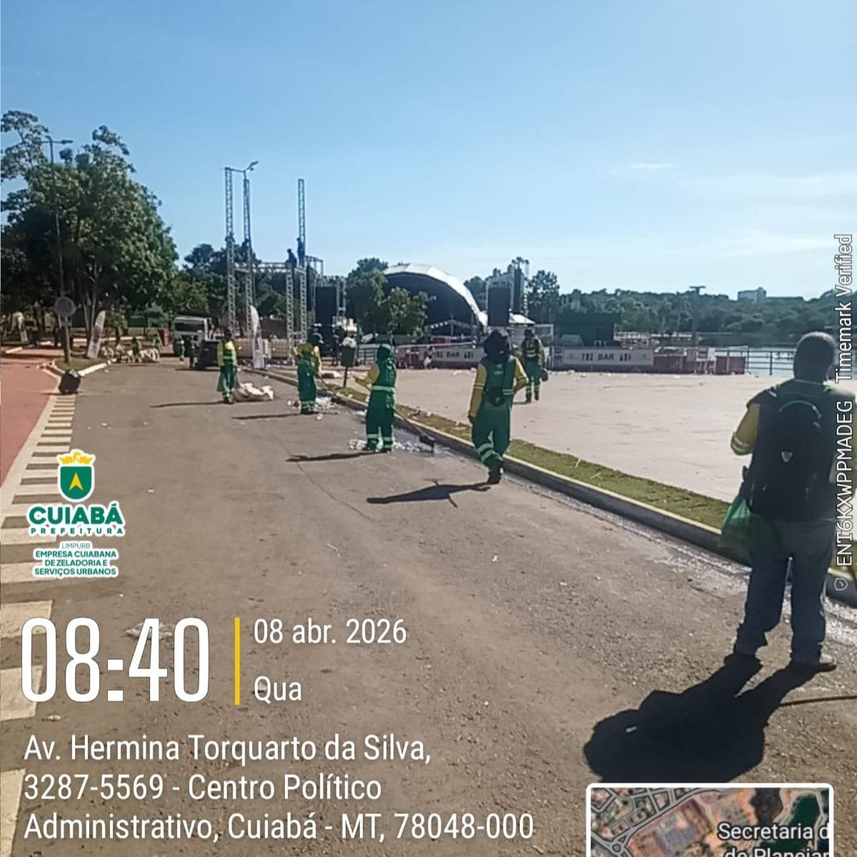 Limpurb realiza força-tarefa de limpeza após primeiro dia das festividades dos 307 anos de Cuiabá