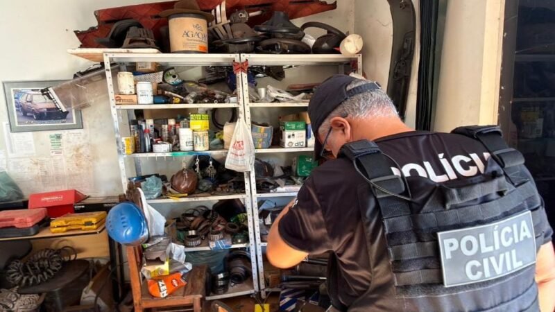 Operação da Polícia Civil mira esquema de adulteração e desmonte de veículos em MT
