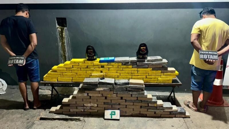Rotam apreende 146 tabletes de cocaína e prende dupla por tráfico de drogas em Livramento