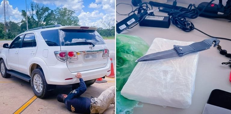 PRF encontra cocaína em estepe de caminhonete de luxo em Cuiabá e prende suspeitos
