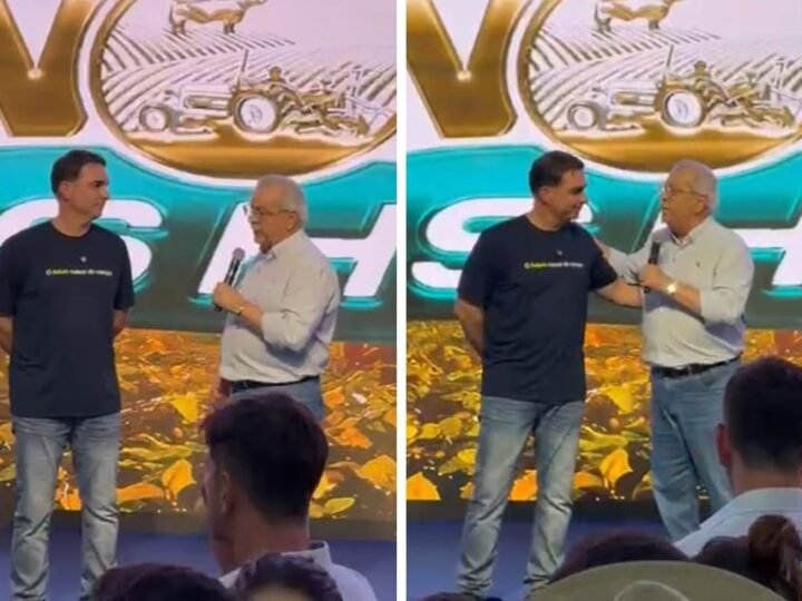 Jayme Campos nega agenda política com Flávio Bolsonaro  e é vaiado durante discurso