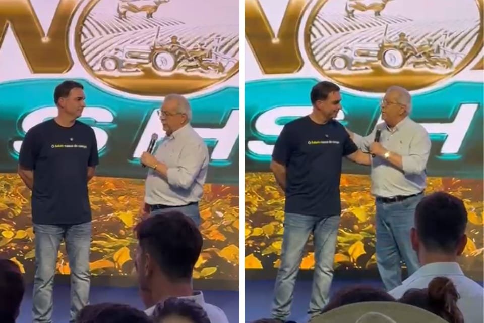 Jayme Campos nega agenda política com Flávio Bolsonaro  e é vaiado durante discurso
