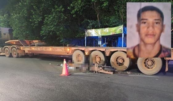 Jovem de 20 anos morre em grave acidente entre motocicleta, carro e carreta em avenida de VG