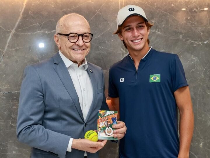 Governador recebe tenista mato-grossense que vai disputar torneios na Europa