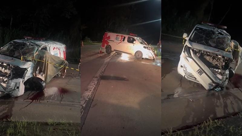 Técnica de enfermagem e motorista de ambulância morrem em batida com carreta