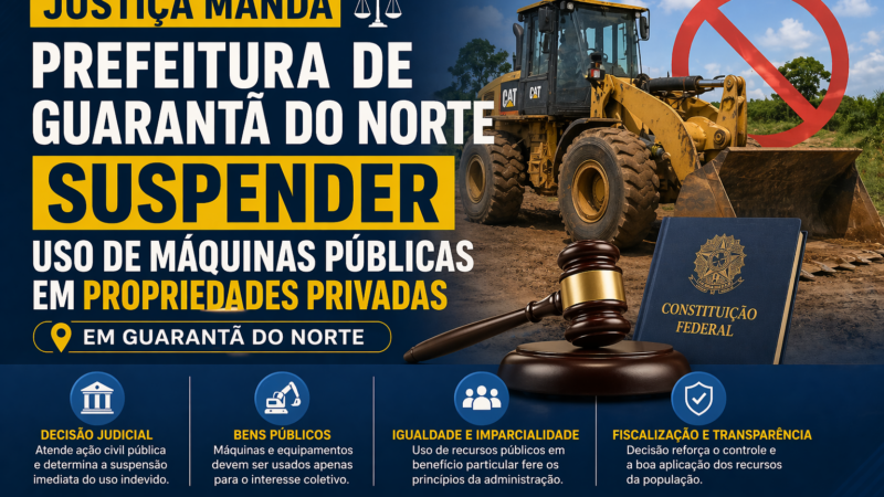 Prefeitura de Guarantã do Norte é obrigada pela Justiça a parar uso irregular de máquinas públicas