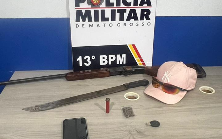 Homem atira com espingarda em mulher após levar tapa e é preso em flagrante pela PM