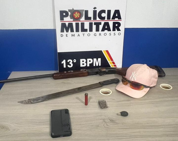 Homem atira com espingarda em mulher após levar tapa e é preso em flagrante pela PM