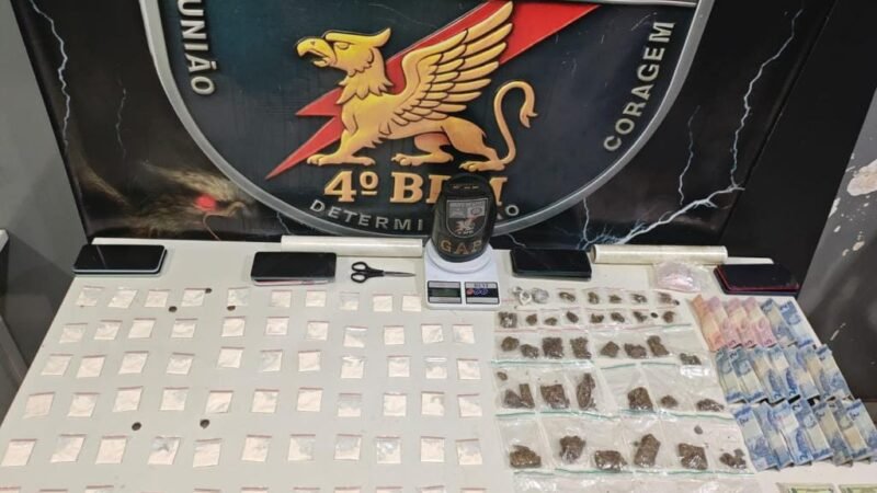Polícia Militar prende cinco suspeitos com arma de fogo e drogas em Várzea Grande