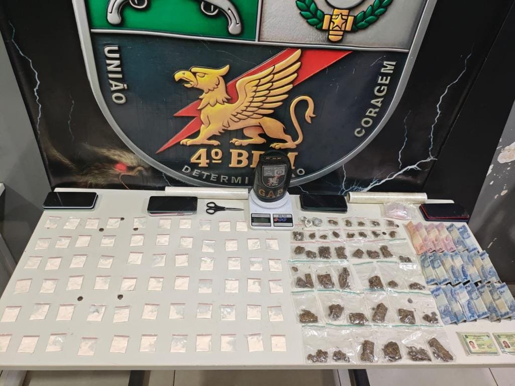 Polícia Militar prende cinco suspeitos com arma de fogo e drogas em Várzea Grande