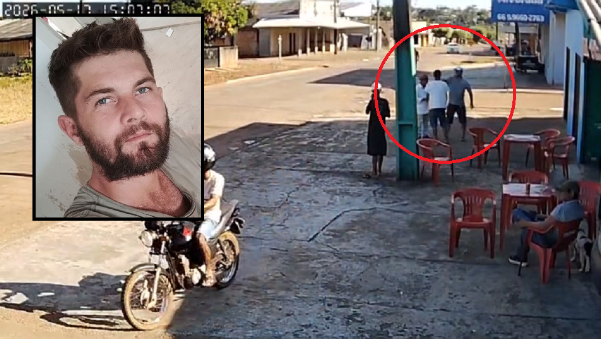 Homem é morto com golpe de canivete no pescoço em frente de bar; câmera flagra crime