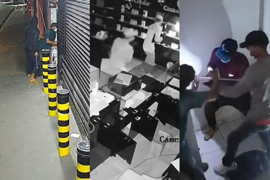 Quadrilha arromba loja de madrugada e faz “limpa” em celulares no CPA 1 em Cuiabá