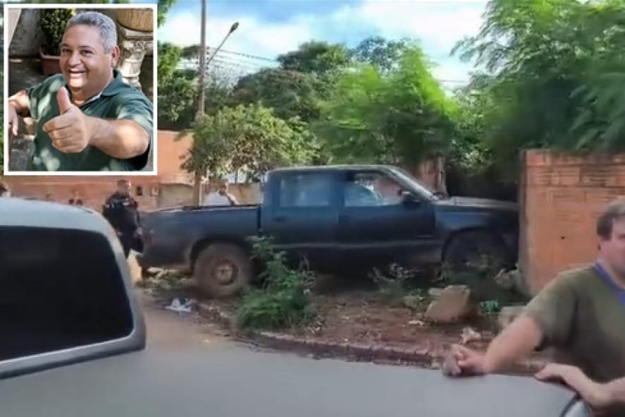 Homem sofre mal súbito ao volante de caminhonete, bate em muro de casa e morre
