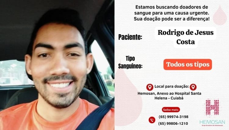Jornalista de Cuiabá é internado com infecção grave e precisa de doação de sangue